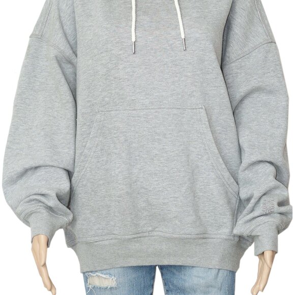 Free People FP Movement Final Call Logo Embroidered Hoodie Heather Grey NWT XS - Picture 6 of 7